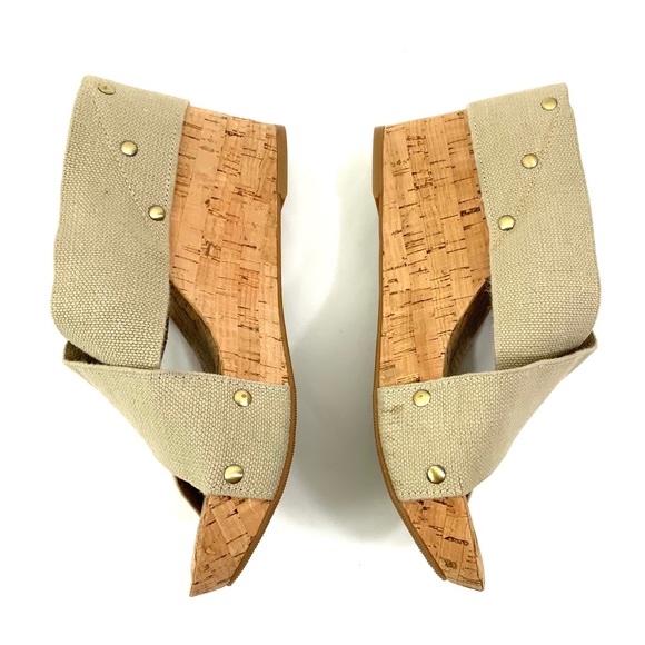 LUCKY BRAND Beige Cork Wedge Slip-On Sandals - Picture 8 of 8